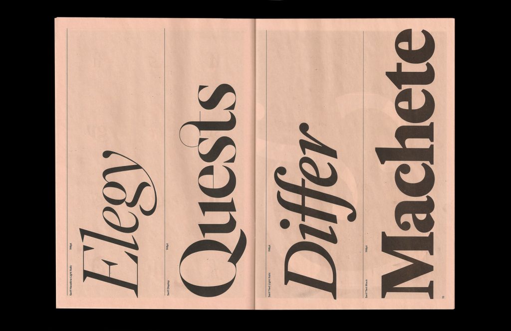 Newsprint specimen for NYT Mag exhibition of bespoke typography at the Type Directors Club. Printed by Newspaper Club.