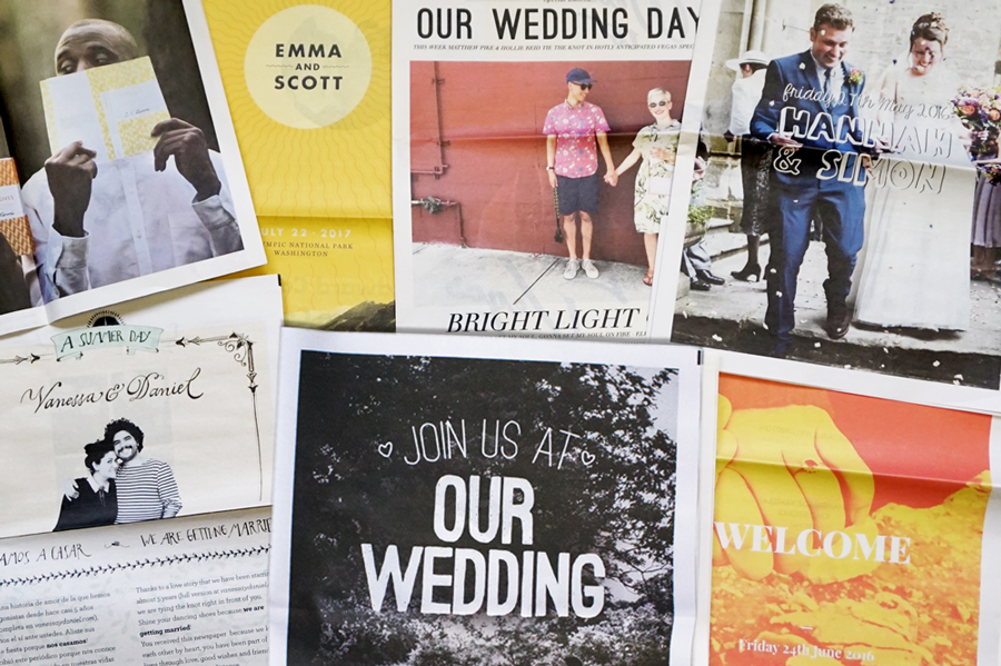 12 Ideas for Creative Wedding Newspapers