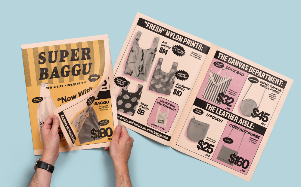 How a 90s grocery circular inspired Baggu's retro newspaper design
