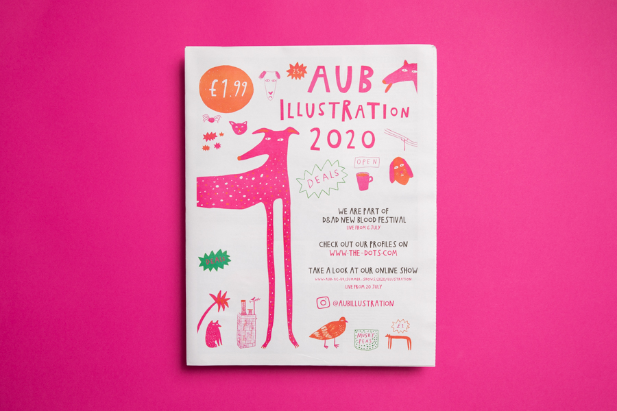 AUB Illustration 2020 graduate catalogue, printed by Newspaper Club.
