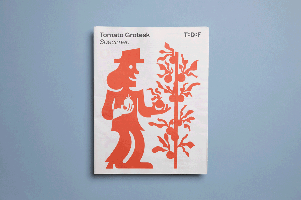 The Design Foundry Tomato type specimen printed by Newspaper Club