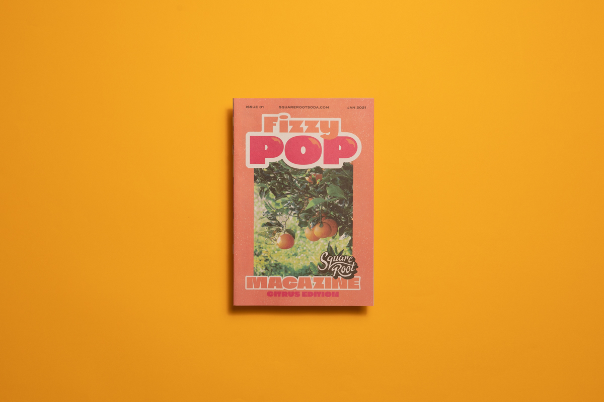 Fizzy Pop zine for Square Root soda brand. Printed by Newspaper Club.