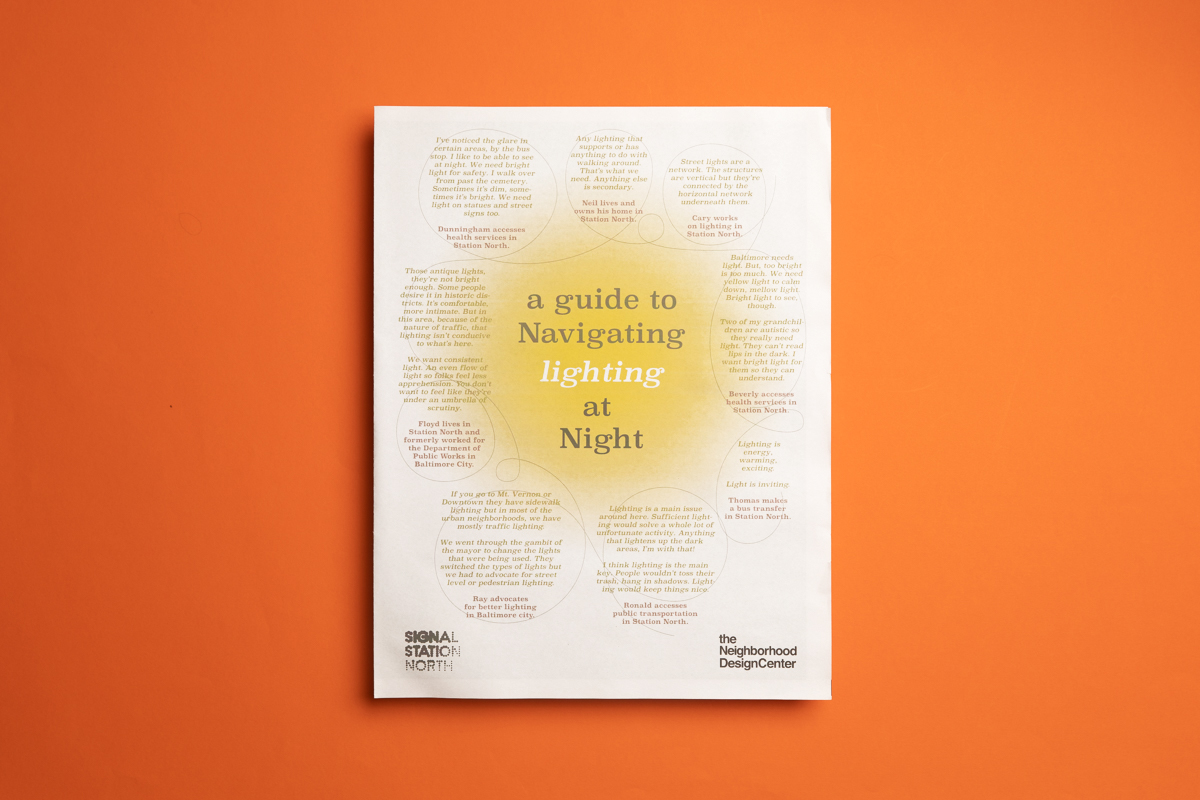 "A Guide to Navigating Lighting at Night" zine by Signal Station North. Printed by Newspaper Club.