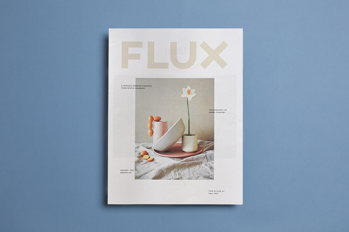 Flux zine by Myrth ceramics. Printed by Newspaper Club.