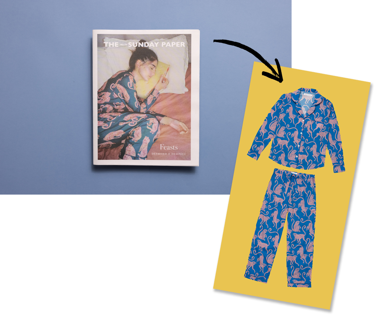 Newspaper Club Gift Guide: Desmond and Dempsey printed pyjamas