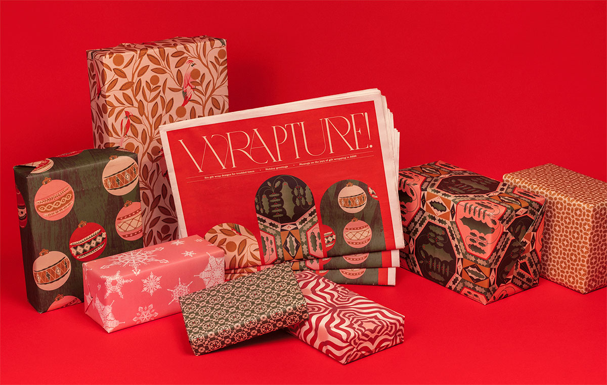 Wrapture newsprint gift wrapping. 100% recyclable. Printed by Newspaper Club.