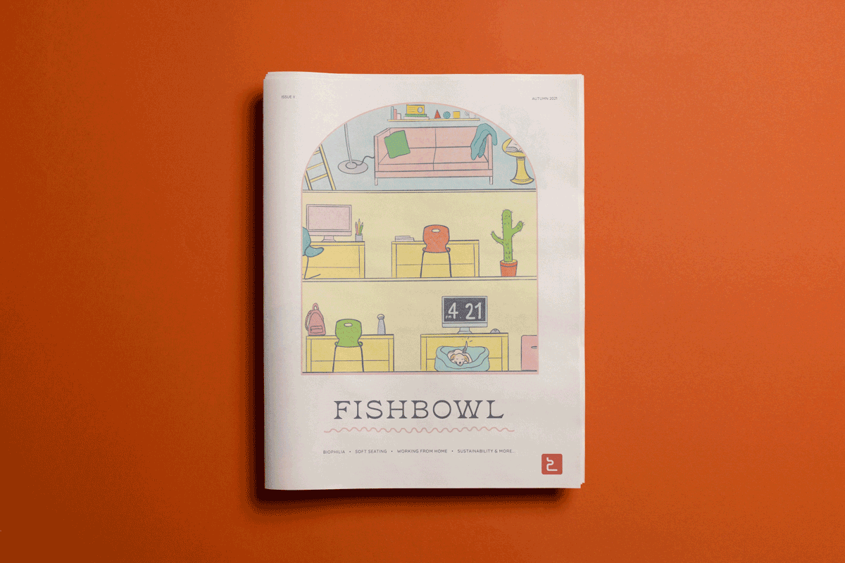 Fishbowl magazine from office furniture brand TC Group. Printed by Newspaper Club.