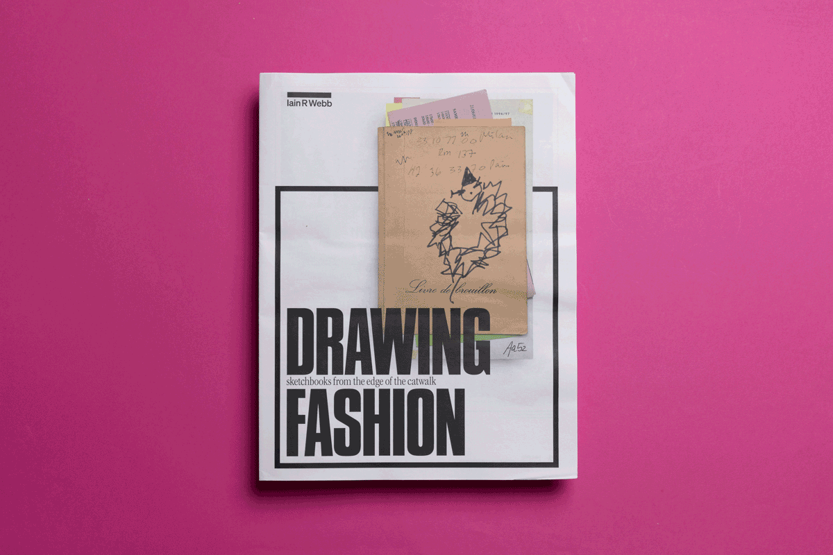 Drawing Fashion exhibition by Iain R Webb at Drawing Projects UK. Catalogue printed by Newspaper Club.