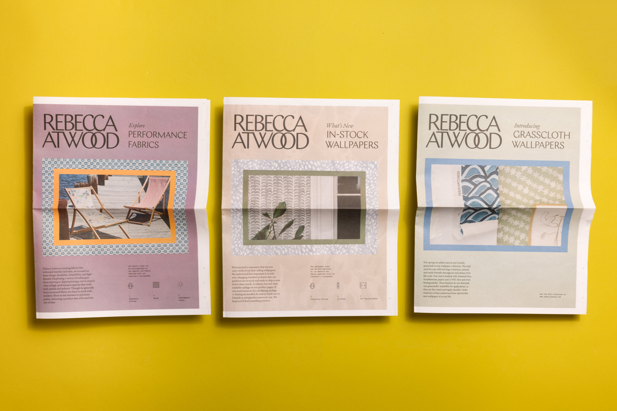Rebecca Atwood Designs newspaper catalogues printed by Newspaper Club