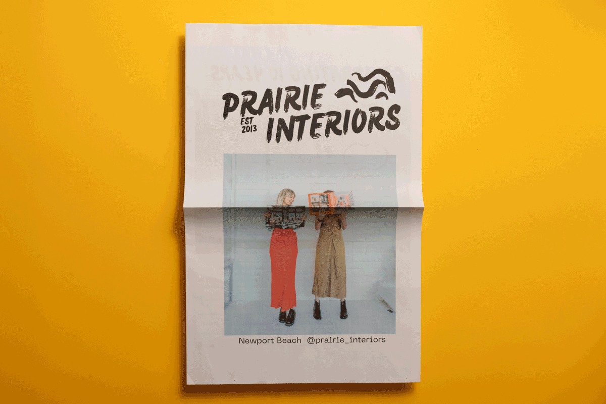 Prairie Interiors promotional broadsheet printed by Newspaper Club