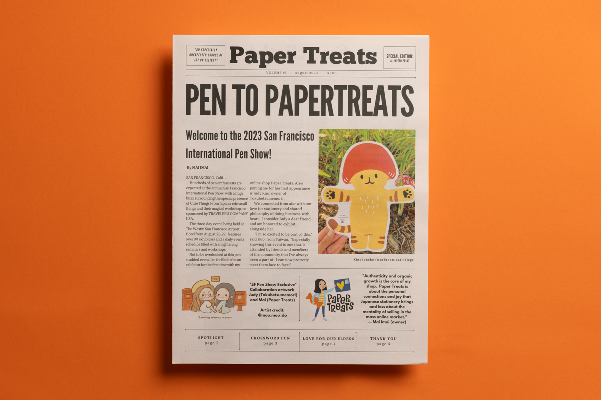 Paper Treats newspaper created using Canva. Printed by Newspaper Club.