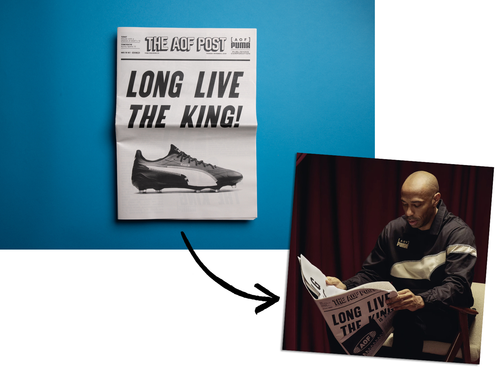 AOF x Puma newspaper with Thierry Henry