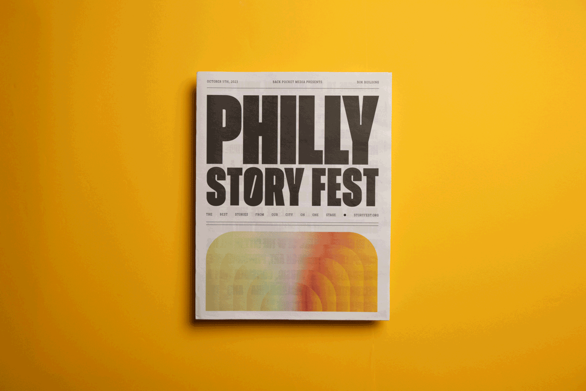 Philly Storyfest program and poster printed by Newspaper Club.