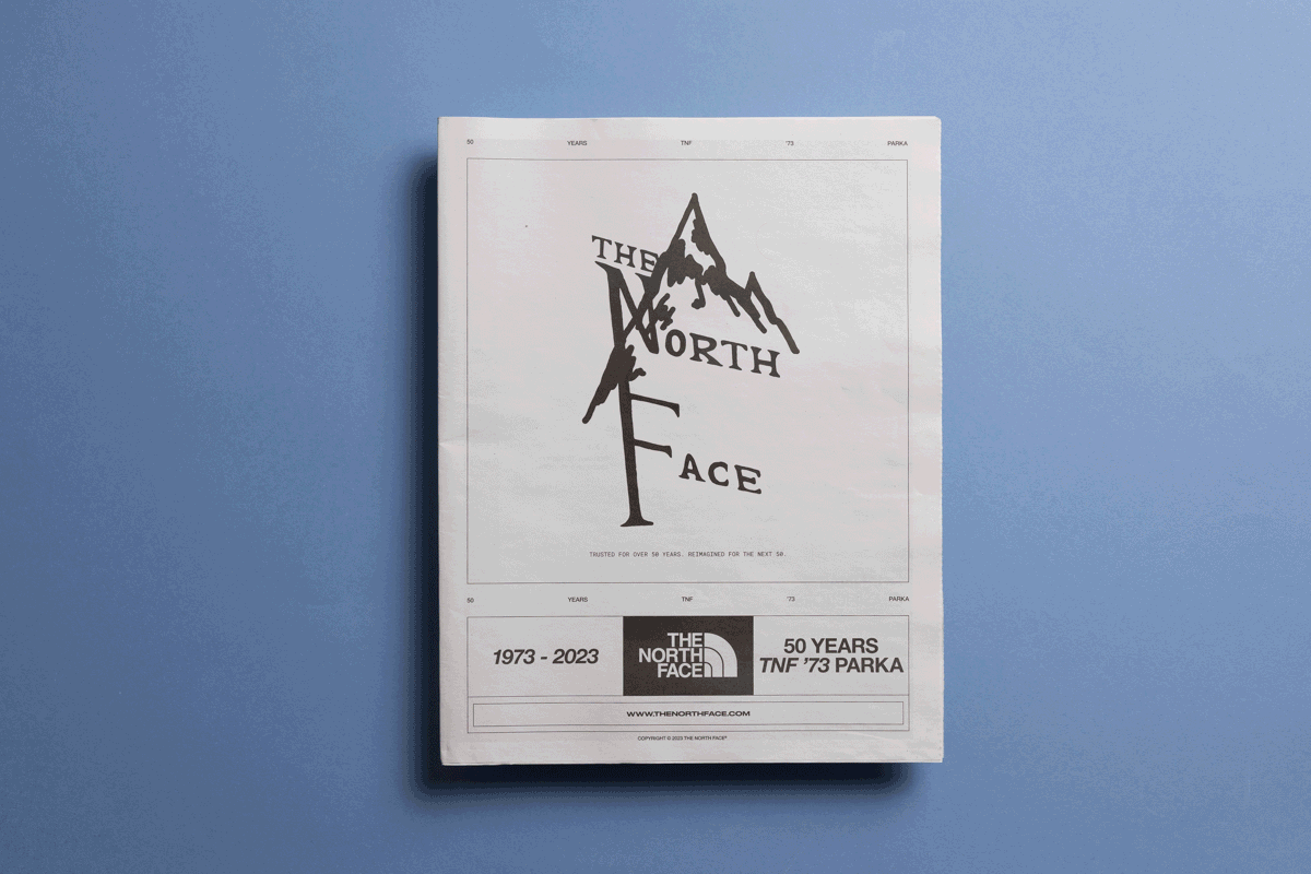 Newspaper for The North Face parka 50th anniversary. Printed by Newspaper Club.