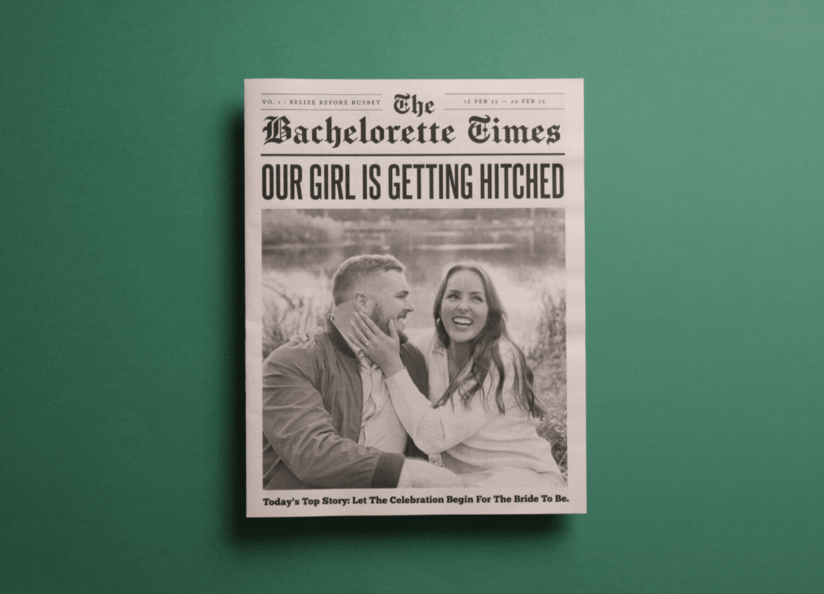 Morgan's Bachelorette newspaper by Newspaper Club